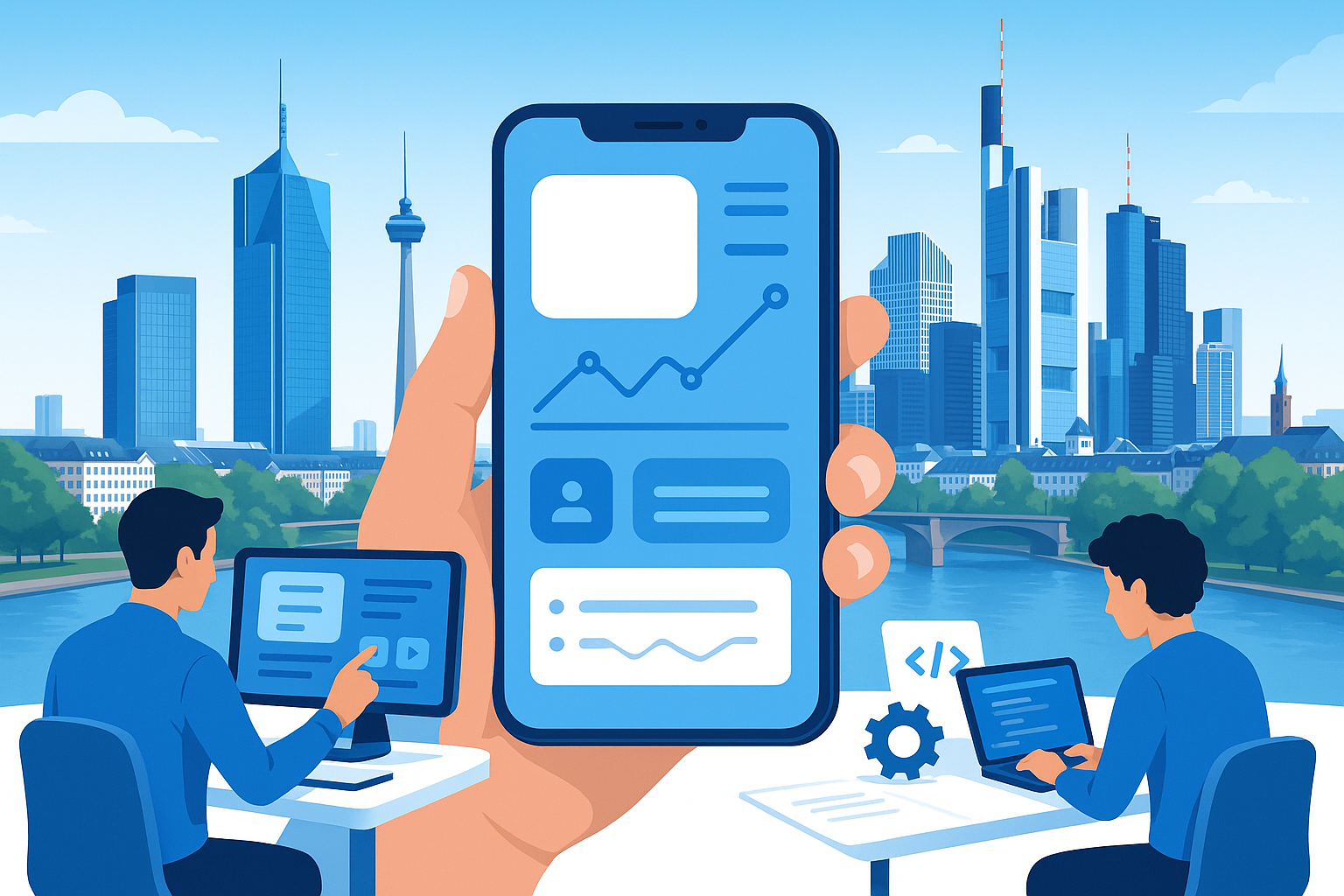 App Entwicklung Frankfurt - Mobile App Development mit Frankfurt Skyline