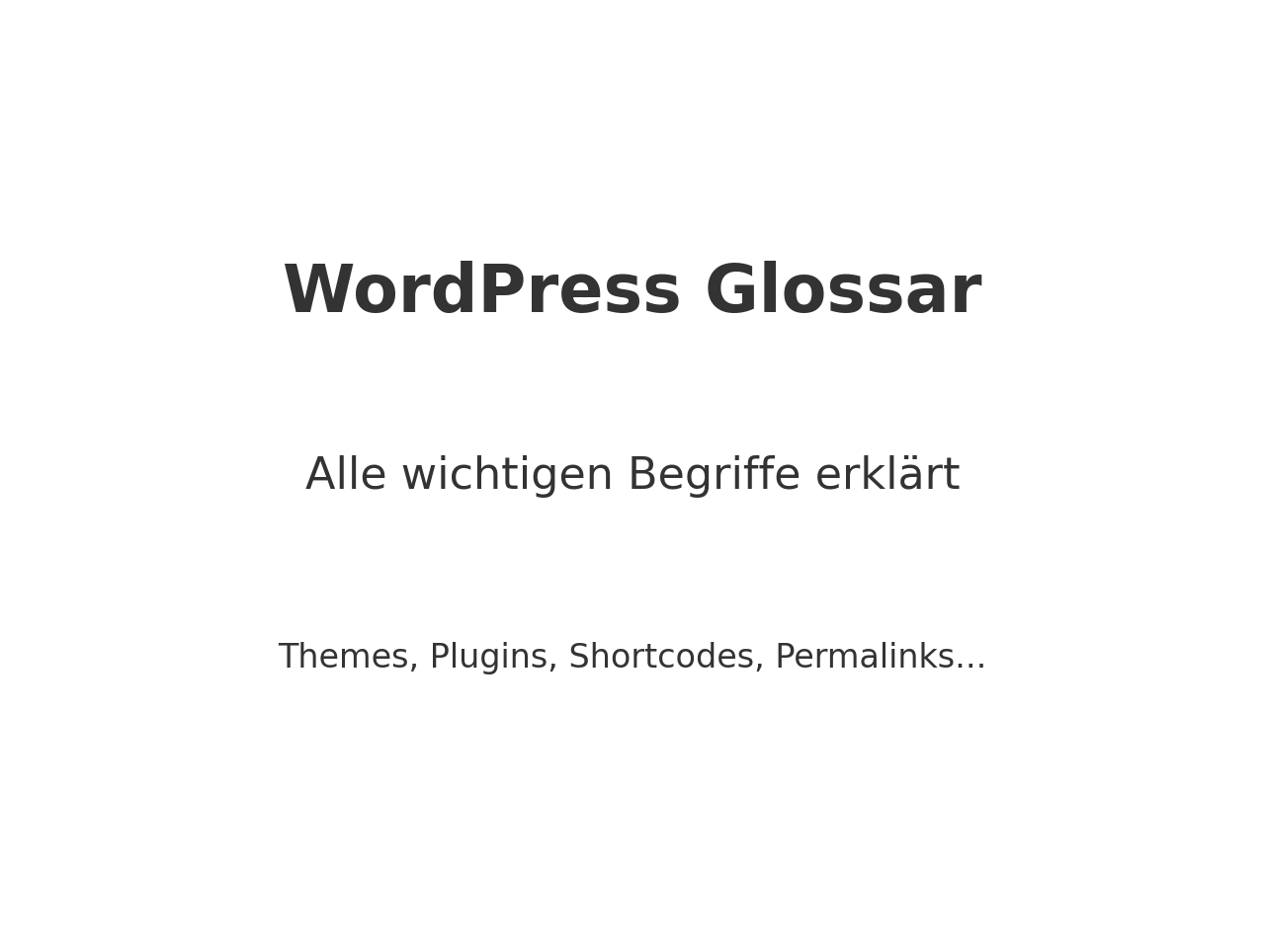 WordPress Glossar